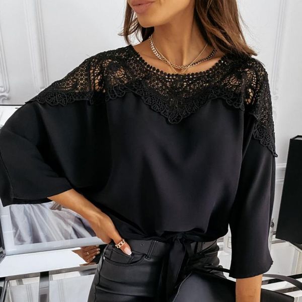 

women's blouses & shirts women casual solid color round neck shirt autumn winter ladies for daily wear, White