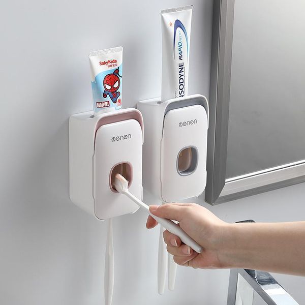 

type toothpaste squeezer wall-mounted punch-lazy squeeze dispenser automatic 3 colors toothbrush holders