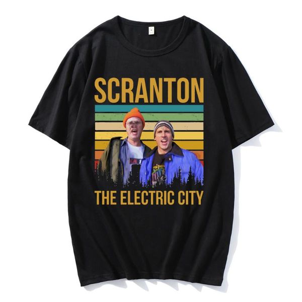 

men's t-shirts the office dunder mifflin dwight tv show scranton tshirts male brand mens vintage cotton tshirt unique oversized t-shir, White;black