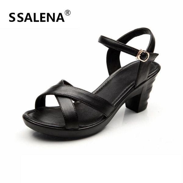 

dress shoes women elegant ankle strap sandals concise ol office ladies med heels summer working 10193, Black