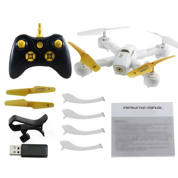 

d61wg-yw 2.4g rc selfie smart drone quadcopter aircraft uav with wifi fpv live video camera altitude hold 360 degree flips drones