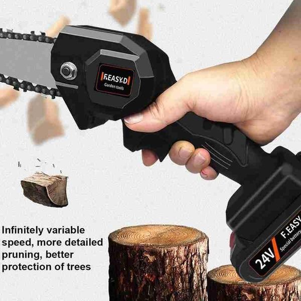 

hand tools 24v rechargeable mini electric chainsaw adjustable universal chain saw lithium battery-powered wood cutting bracket