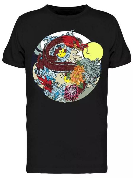 

Japanese Old Dragon Tattoo Tee Men's -Image by Shutterstock, White;black