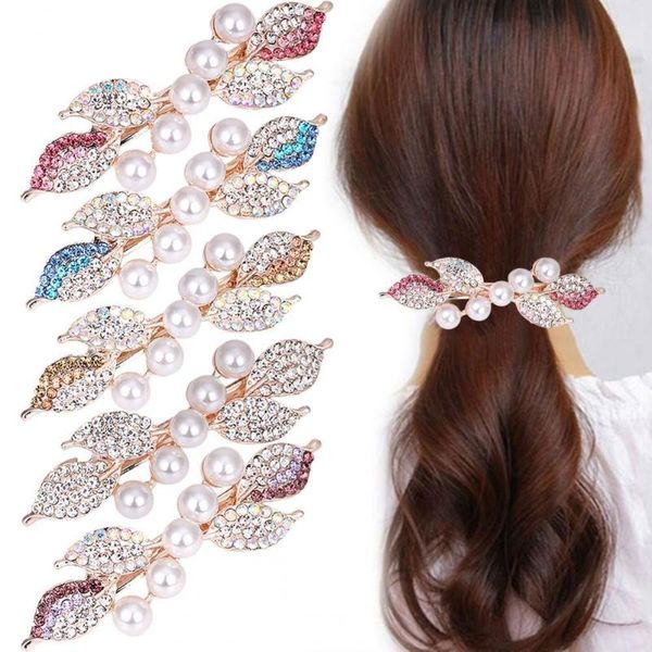 

hair accessories easy to clip useful rhinestone ultra-light ponytail all match bow hairpin delicate for girls, Slivery;white