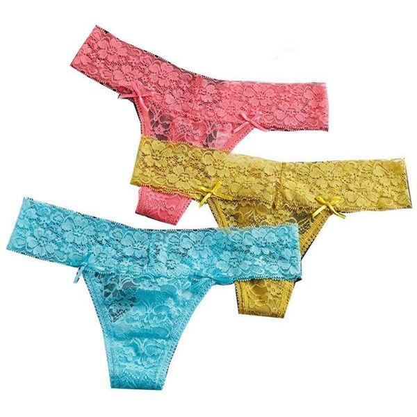 

women's panties 3pcs/set pantys mesh briefs low waist breathable comfy knickers underpants pure color, Black;pink