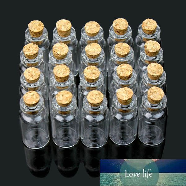 Bottiglie da 2 ml Lotto all'ingrosso 20 pezzi 16x35mm Piccole fiale vuote in vetro trasparente con tappo in sughero