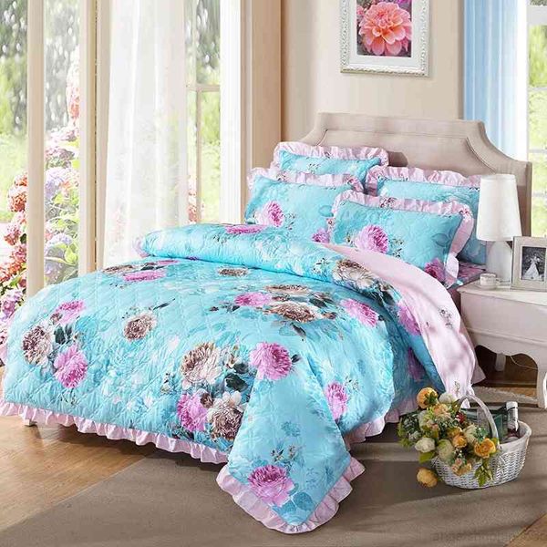 

colorful vibrant flowers duvet/comforter 4/6pcs bedding set 100%quilted cotton duvet cover bedspread pillow shams