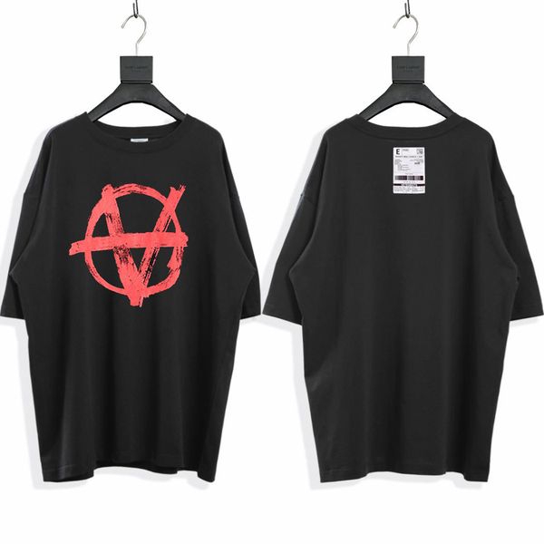 

brand high street new vtm vehicles short sleeve os loose casual hip hop lovers short sleeve t-shirt men and women fashion7xhk, White;black