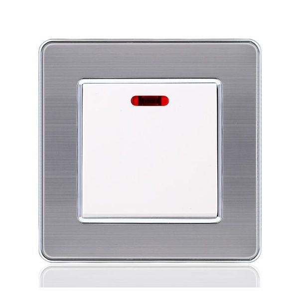 

smart home control 86 type 20a high-power current switch stainless steel panel with indicator light for air-conditioning water heater