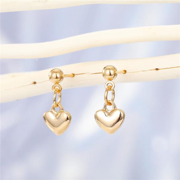 

1pair minimalism small heart stud earrings for women girl trendy cute mini love pendant ear jewelry gift e567, Golden;silver