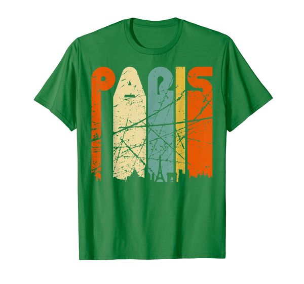 

paris city france retro vintage 70s style souvenir design t-shirt, White;black