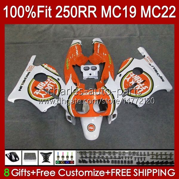 Honda CBR250RR için enjeksiyon gövdesi MC19 1988-1989 CBR 250 RR CC 250R 250RR 88 89 112HC.267 CBR250 RR CC 1988 1989 Karoser CBR 250CC 88-89 OEM Fuarlar Kiti Turuncu Parlak