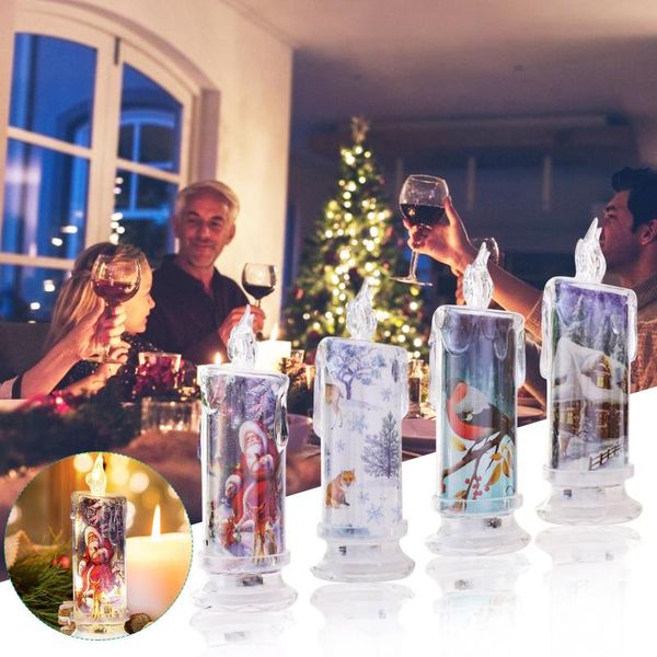 

candles christmas atmosphere light led electronic candle snowman santa night decoration xmas year 2022 noel navidad party gift