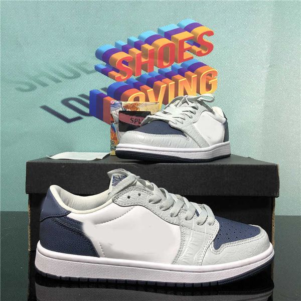 

2021pairs shoe men women jumpman 1 low basketball shoes unc 3 court red triple chicago obsidian sneakers with box