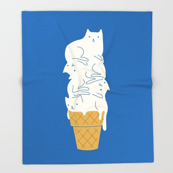 

blankets cat cartoon animals design cats ice cream throw blanket flannel fabric throws for sofa 100x125 fleece