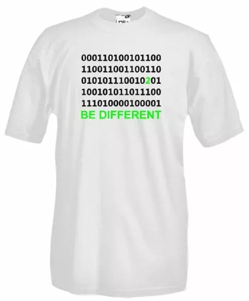

d34 shirt be different, geek nerd style ironic t-shirt, White;black