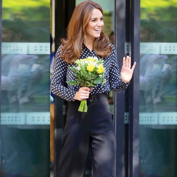 

women suits shirts and long pants princess autumn women's wear lapel sleeve polka dot shirt + straight suit two piece, White