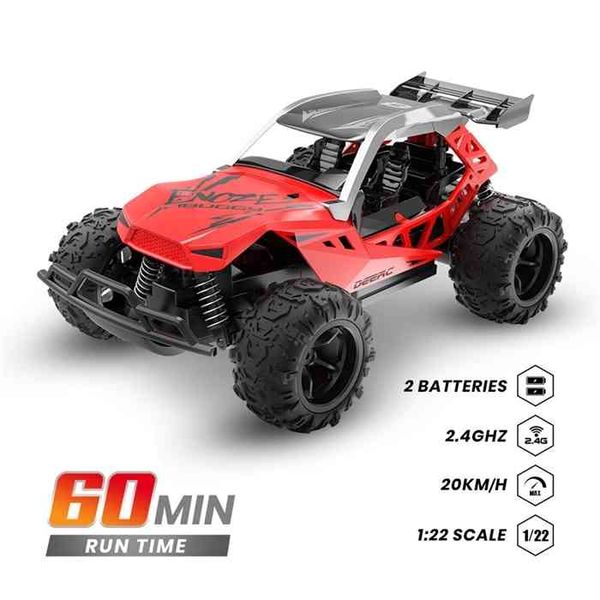 

deerc 1:22 racing rc car rock crawler control truck 60 mins play time 20 km/h 2.4 ghz drift buggy toy for kids