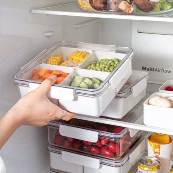 

storage bottles & jars multi-mesh transparent removable plastic box fresh-keeping refrigerator fruit vegetable kitchen containers