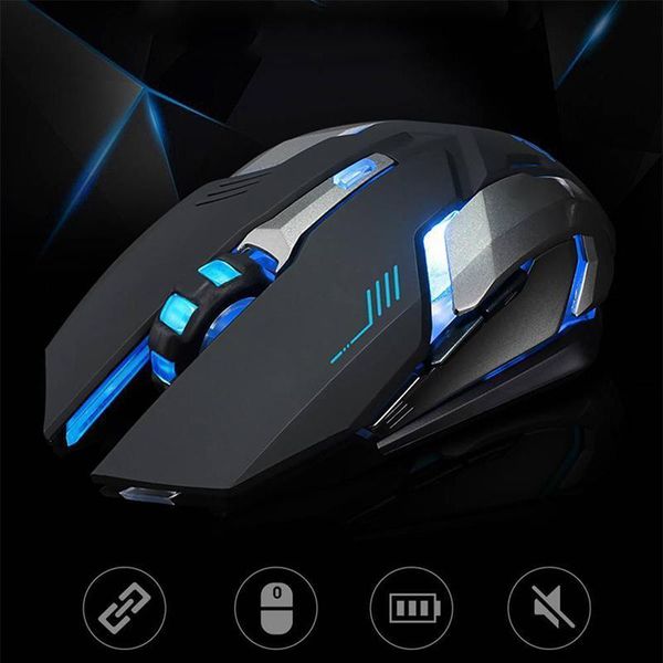 

wireless optical gaming mouse rechargeable x7 high resolution 6 buttons with scroll wheel silent mice