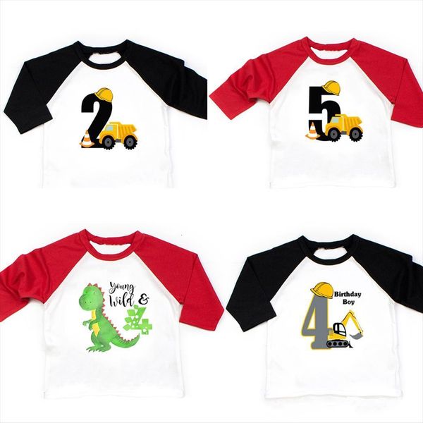 

dinosaur birthday shirt t trcuk tee party theme boys fashion, Blue