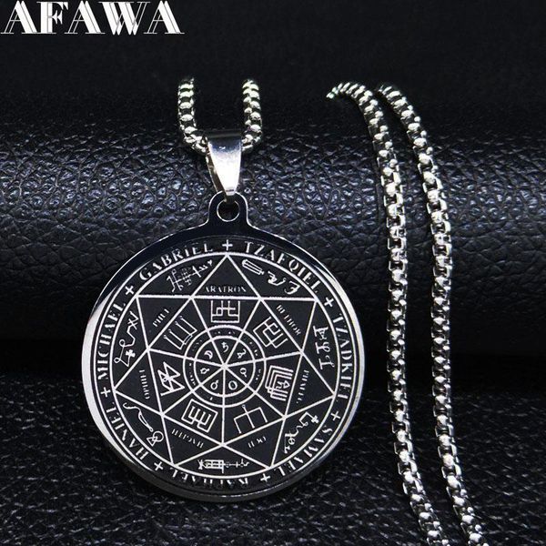 

pendant necklaces fashion witchcra pentagram black enamel stainless steel choker men jewelry collar acero inoxidable mujer n3305s02, Silver