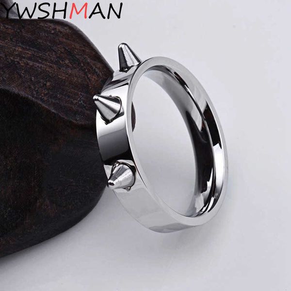 Selbstverteidigung Edelstahl Ring Punk Stil männer und Frauen Dorn Schmuck Joyas Para Hombres y Mujeres