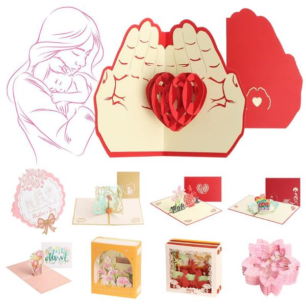 

creative handmade greeting card blessing thanksgiving -up mother's day present postcard vintage invitations cards gift