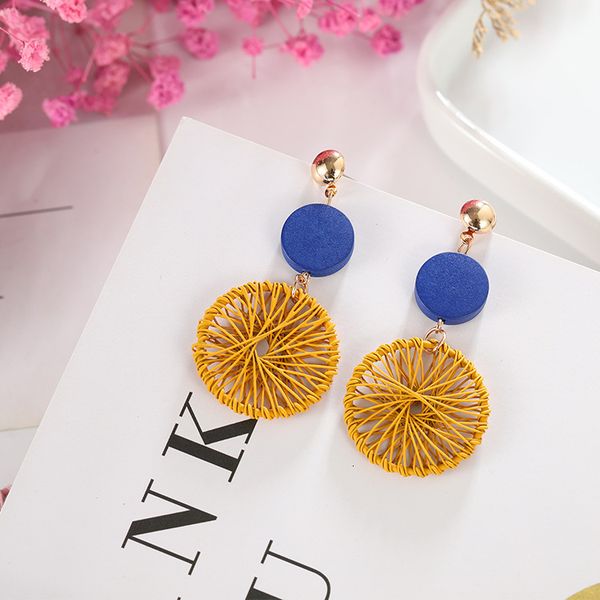 

new east gate wooden circle dream catcher earrings, Silver