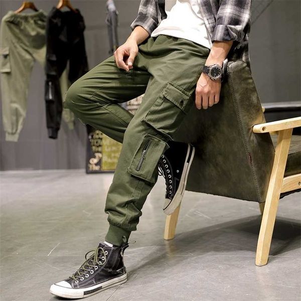 Плюс Размер Мульти-карманы Грузовые брюки Мужчины Streetwear Baggy Jogger Брюки Длина Лодыжки Гарм Брюки 6XL 7XL 8XL 211201