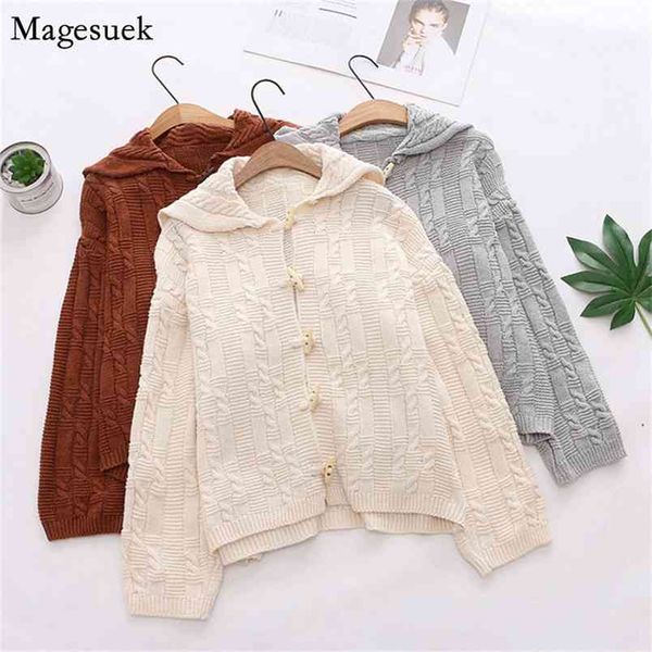 

autumn streetwear knitted cardigan sweater women jacket v-neck vintage korean chic casual hoodie 11844 210512, White;black