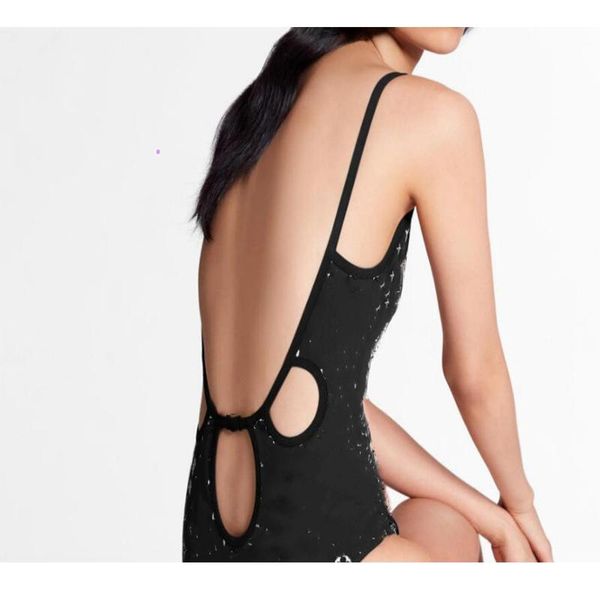 

one-piece suits women one piece swimsuit bikini 2021 for suit blackless bathing padded print letter monokini swimwear blue color polyester