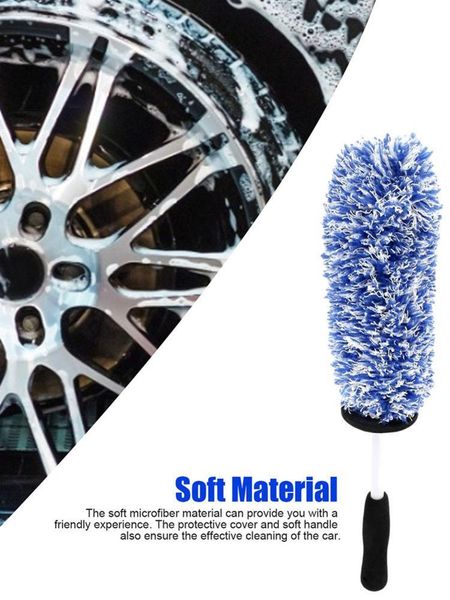 

car sponge wheel cleaner microfiber detailing brush wheels brushes with removable head durable rim spokes caliper non-slip handle