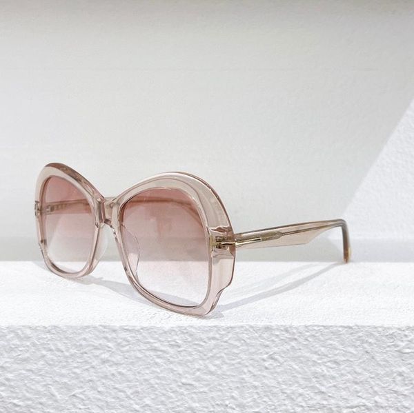 

sunglasses brown black pink big frame fashion women's tf874 men's glasses anti-uv400, White;black