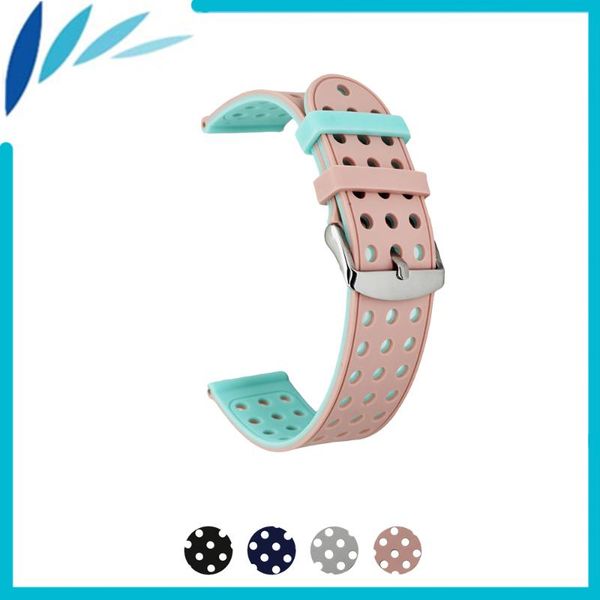 

watch bands silicone rubber band 18mm 20mm 22mm 24mm for loop strap wrist belt bracelet black red grey pink green + spring bar, Black;brown