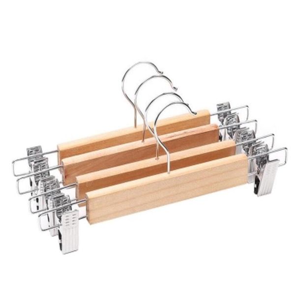 

hangers & racks 3pcs/lot28cm/32cm solid wood with clamp trousers rack. household slip - proof stretch pants clip