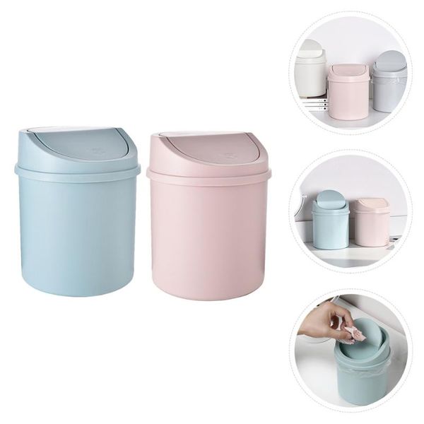 

waste bins 2pcs practical desktrash mini garbage rubbish containers