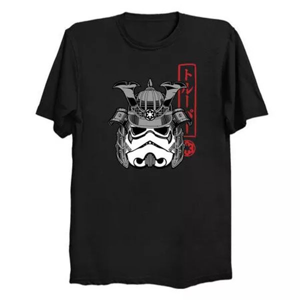 

samurai warrior japanese space wars alien funny black t-shirt, White;black