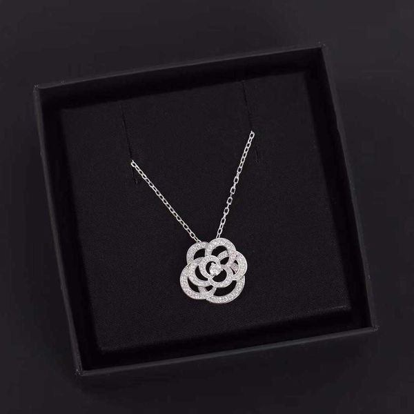 

s925 silver hollow design flower with diamond for women wedding jewelry gift have box and stamp ps4135, Golden