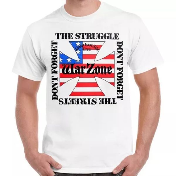 

warzone dont forget the struggle punk hardcore retro t shirt 1606, White;black