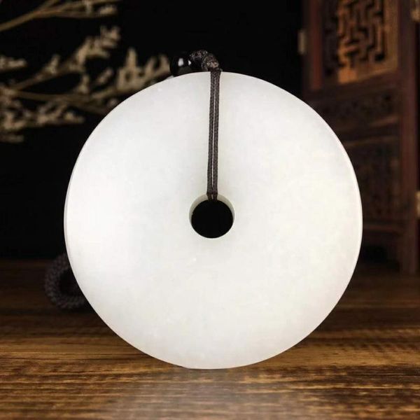 

lockets h81#hetian jade white pendant, is delicate and moist, Silver