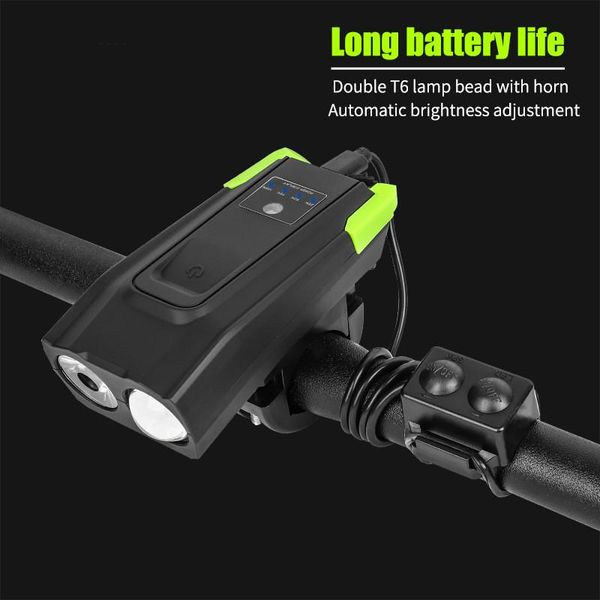

smart induction bicycle lights 6 mode mount usb chargeable waterproof bike front light led lamp cycling with horn