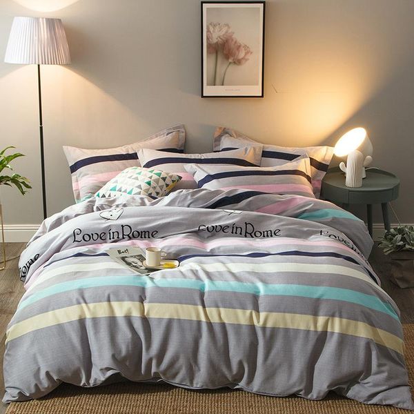 

spinning wool four-piece set simple cotton bedding 4 piece sheet quilt  sets