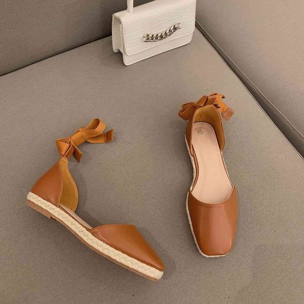 

dress shoes women's sandals summer closed toe ladies slippers ankle strap flat cross tied pumps for party fashion des, Black