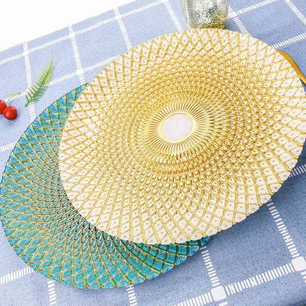 

gold plated dinner color pineapple fruit placing model room cushion plate