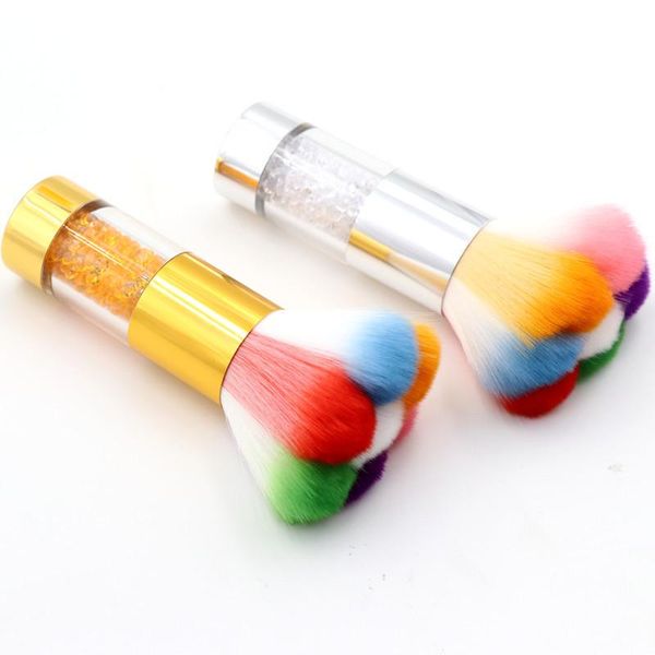 

nail brushes soft head dust clean powder brush single acrylic&uv gel art cleaner remover beauty colorful tool, Yellow