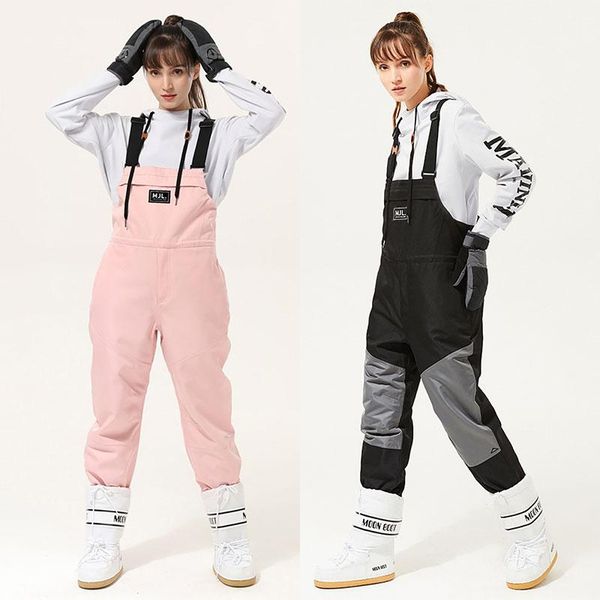 

skiing pants winter warm ski men women jumpsuit windproof waterproof overalls bib snowboarding trousers