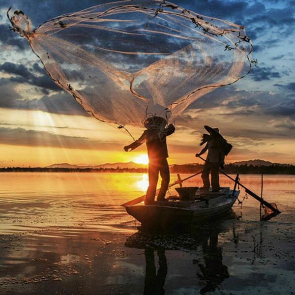 

dia: 8/10/12ft hand throw cast fishing network trap net spin bait saltwater accessories