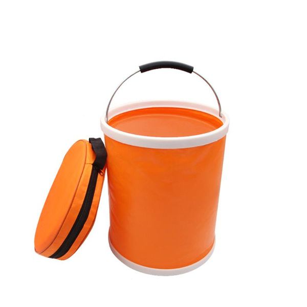 

fishing accessories 13l folding portable waterproof tackle tool camping storage solid bucket collapsible hiking oxford cloth boating compact
