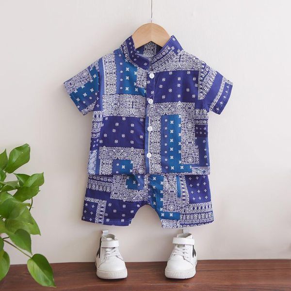 

clothing sets summer baby boys kids print button down shirt+shorts beach outfits set born children's for 6 months - 4 years1, White